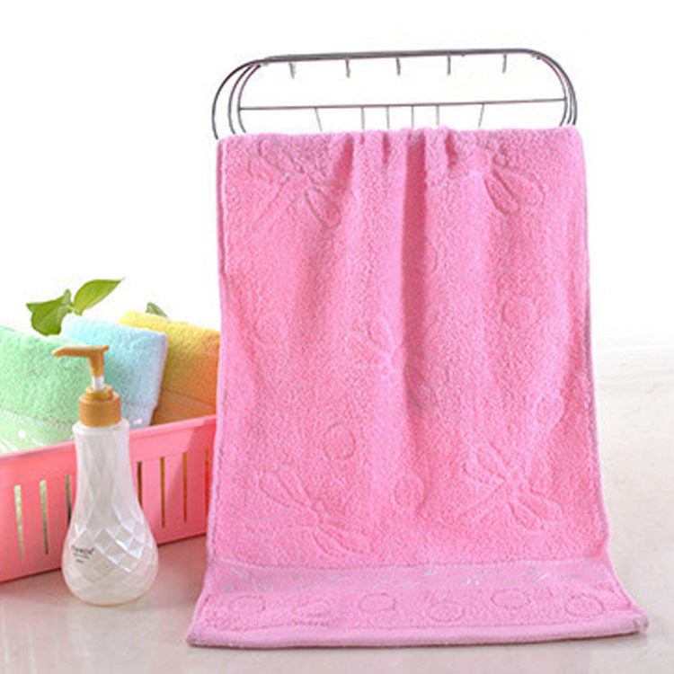 KTX-832083 Pure Cotton Face Towel - Soft, Highly Absorbent in Blue, Pink, or Yellow, 33x73cm
