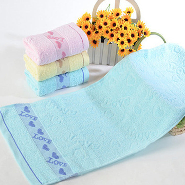 KTX-832083 Pure Cotton Face Towel - Soft, Highly Absorbent in Blue, Pink, or Yellow, 33x73cm
