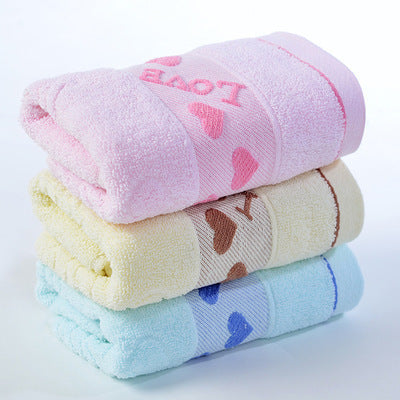 KTX-832083 Pure Cotton Face Towel - Soft, Highly Absorbent in Blue, Pink, or Yellow, 33x73cm