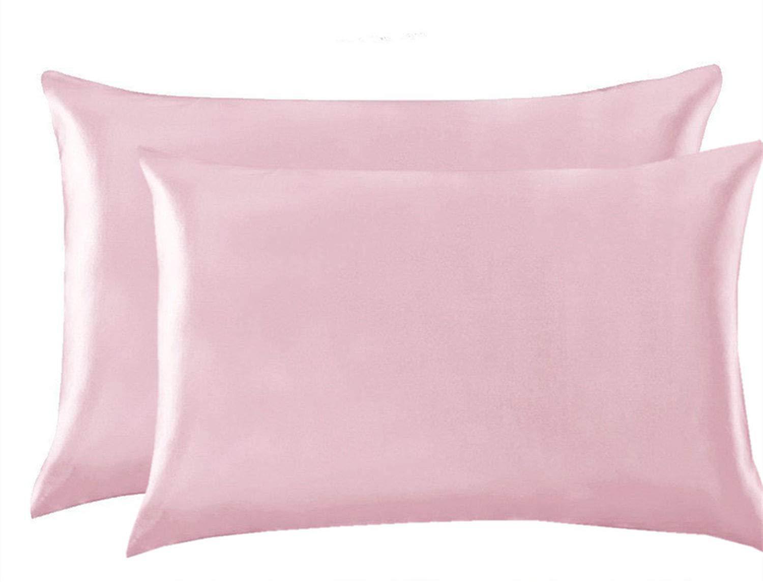 KTX-832339 Silk Satin Zipper Pillowcase - Soft Polyester Fiber Bedding Decor