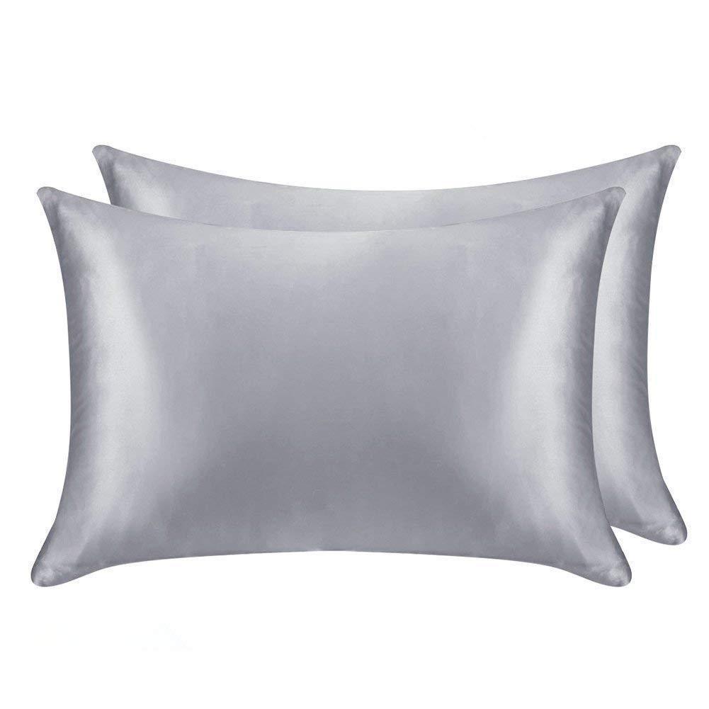 KTX-832339 Silk Satin Zipper Pillowcase - Soft Polyester Fiber Bedding Decor