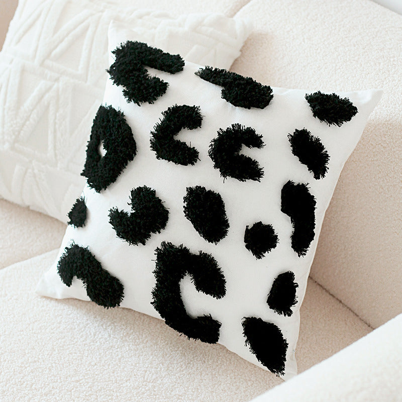 KTX-832787 Luxury Checkerboard Rabbit Fur Cushion Cover 45x45cm