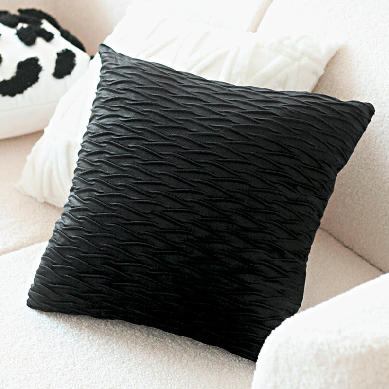 KTX-832787 Luxury Checkerboard Rabbit Fur Cushion Cover 45x45cm