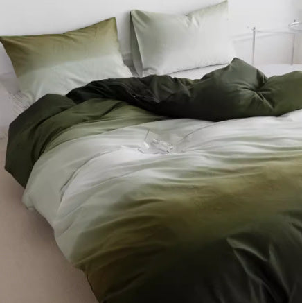 KTX-833491 Gradient Color Cotton Bedding Set - Four Piece & Three Piece Options for Various Bed Sizes