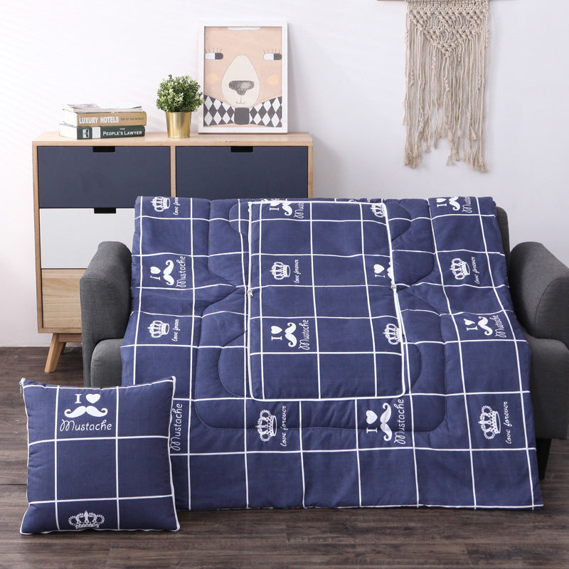 KTX-833811 Multifunctional Cartoon Plush Pillow Blanket - Soft Polyester Travel Quilt 40x40cm to 100x150cm