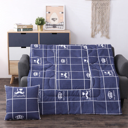 KTX-833811 Multifunctional Cartoon Plush Pillow Blanket - Soft Polyester Travel Quilt 40x40cm to 100x150cm