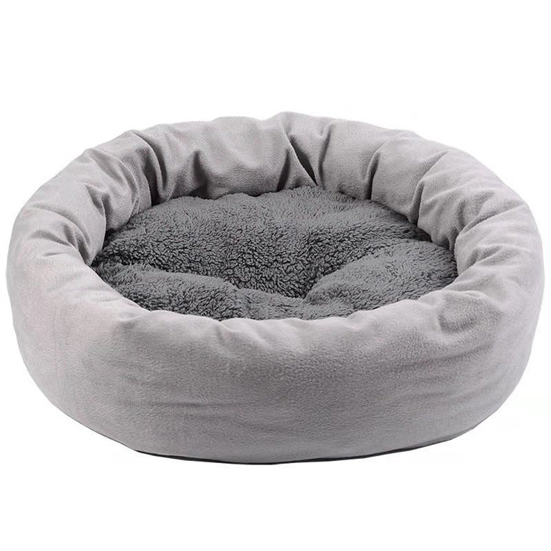 KTX-833939 Egg Tart Cozy Pet Nest in Pink and Light Gray - Multiple Sizes Available