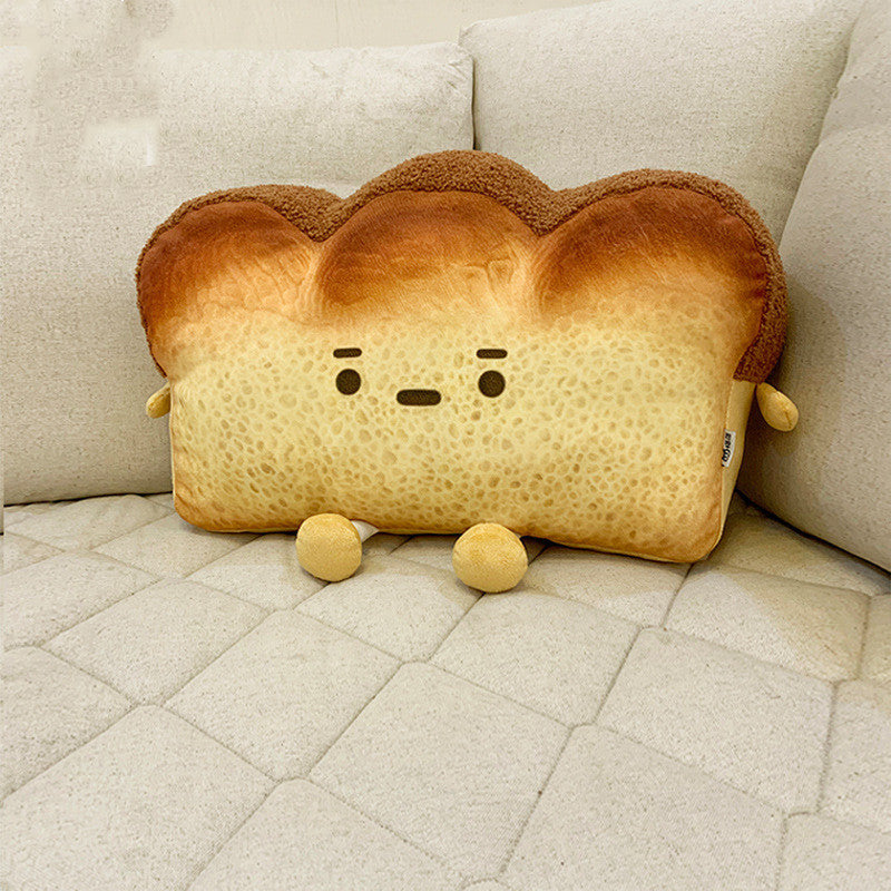 KTX-834131 Emotionally Adorable Cartoon Toast Plush Cushion - Soft PP Cotton Pillow in Various Sizes