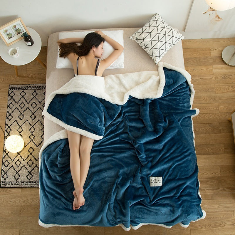 KTX-835283 Cozy Pure Color Fleece Blanket - Soft Polyester Fiber, 100x120CM