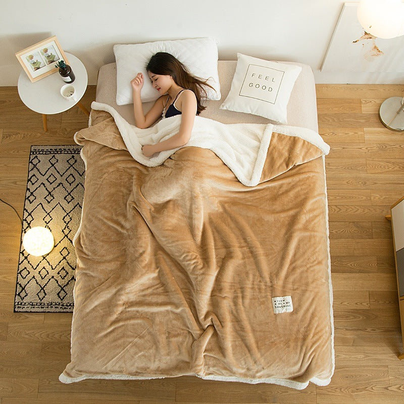 KTX-835283 Cozy Pure Color Fleece Blanket - Soft Polyester Fiber, 100x120CM