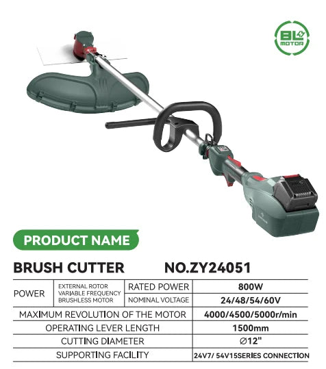 KTX-836307 24V 800W Cordless Brush Cutter with Interchangeable Blades and Brushless Motor