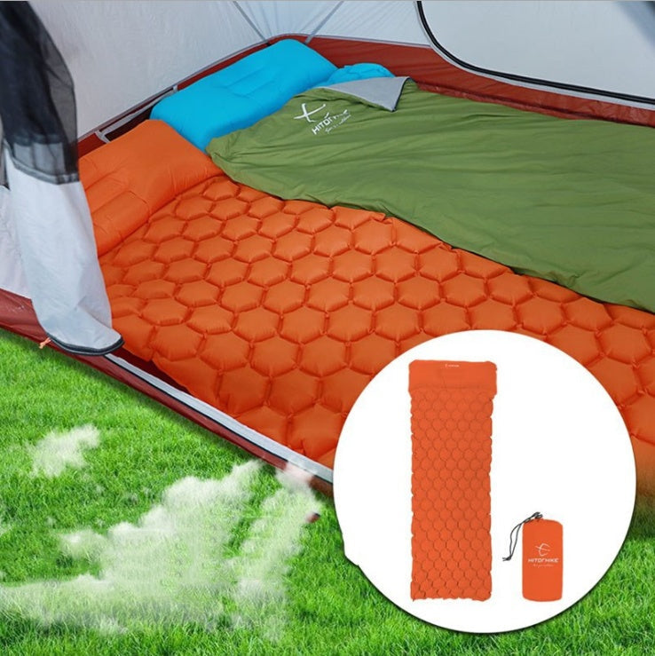 KTX-838035 Inflatable Honeycomb Camping Mattress with Pillow - Lightweight, Portable Sleeping Pad for Outdoor Adventures
