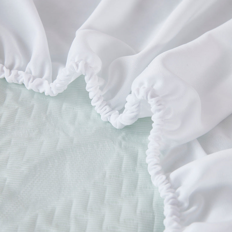 KTX-838099 Bamboo Fiber Jacquard Waterproof Mattress Protector with Floral Design