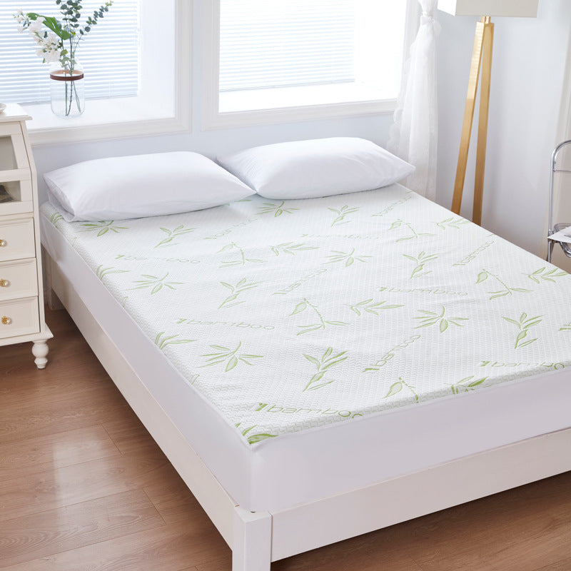 KTX-838099 Bamboo Fiber Jacquard Waterproof Mattress Protector with Floral Design