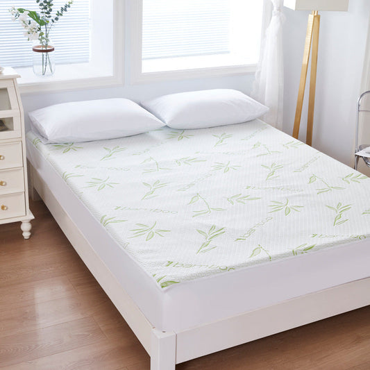 KTX-838099 Bamboo Fiber Jacquard Waterproof Mattress Protector with Floral Design