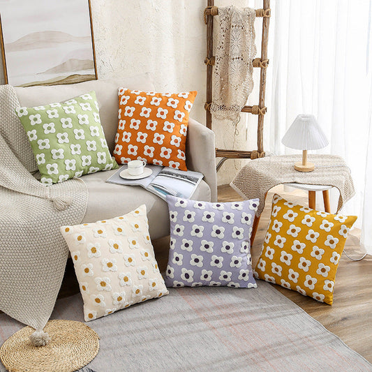 KTX-838163 Simple Embroidery Pillow Cover for Home Decor Couch - 45x45cm & 30x50cm Options