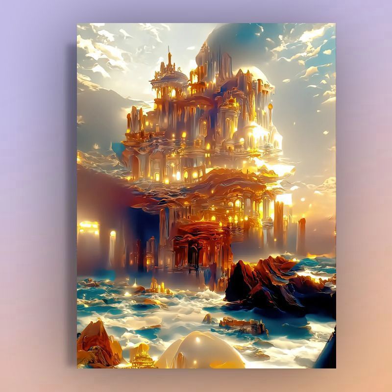 KTX-839187 Vibrant Digital Oil Painting Framed Decorative Art for Living Room & Bedroom