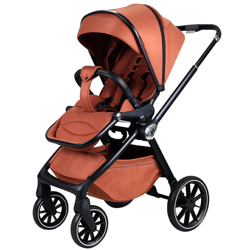 KTX-839443 Lightweight Linen 3-in-1 Baby Stroller for Infants and Toddlers (0-3 Years) in Car Design