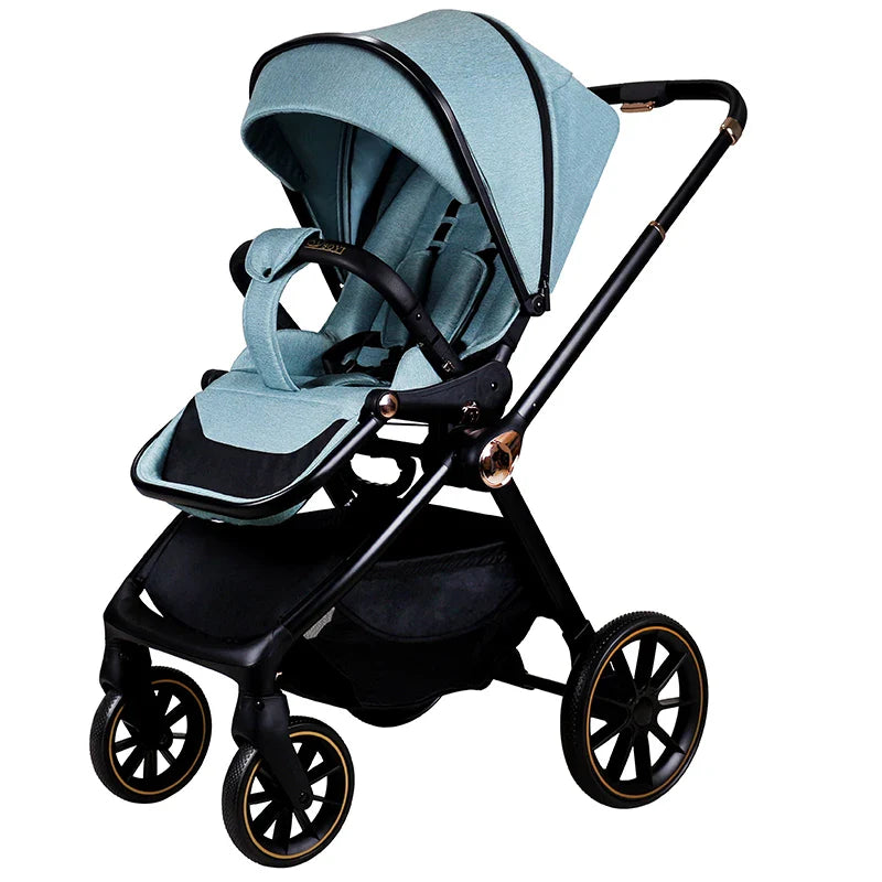 KTX-839443 Lightweight Linen 3-in-1 Baby Stroller for Infants and Toddlers (0-3 Years) in Car Design