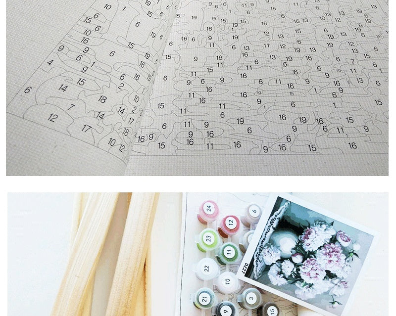 KTX-840339 Color By Number Love Tree Landscape Oil Painting on Canvas - 40x50cm Gift Box Set