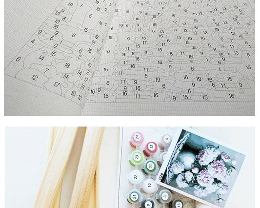 KTX-840339 Color By Number Love Tree Landscape Oil Painting on Canvas - 40x50cm Gift Box Set