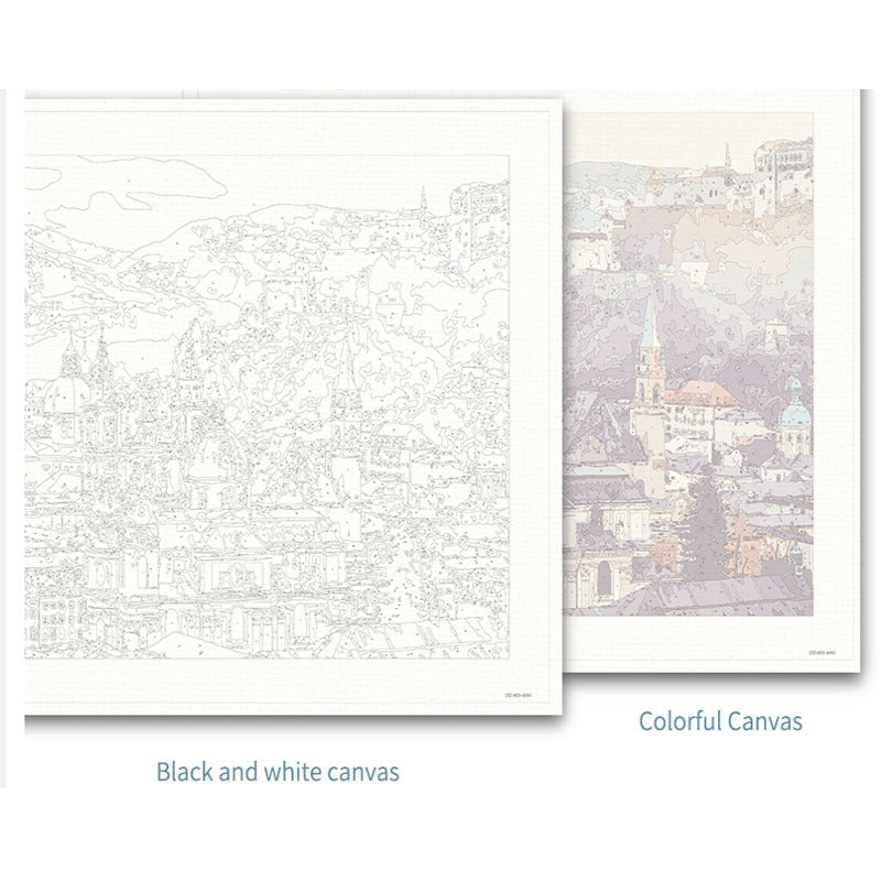 KTX-840339 Color By Number Love Tree Landscape Oil Painting on Canvas - 40x50cm Gift Box Set