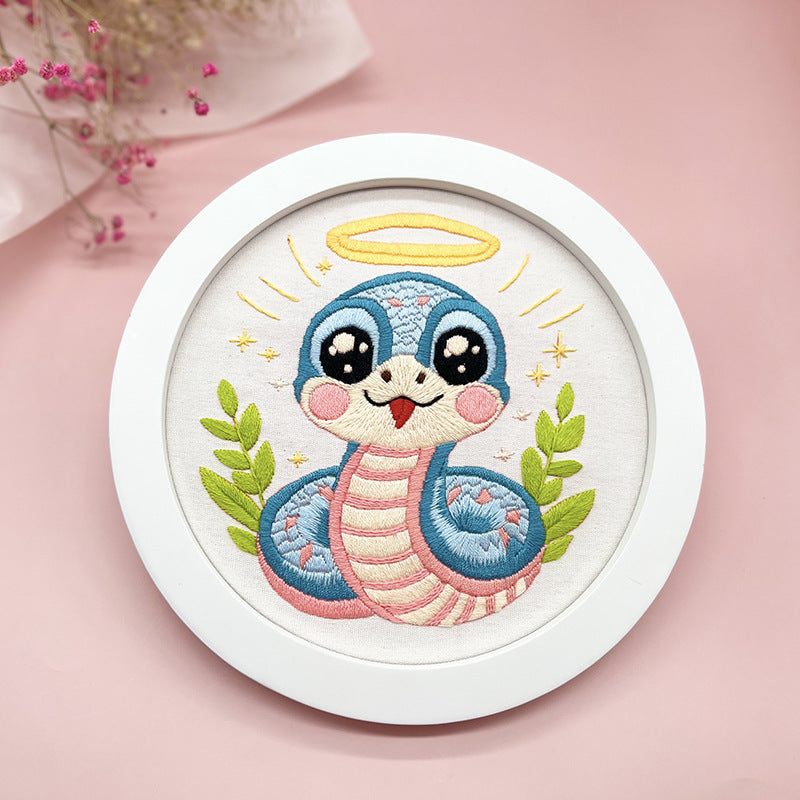 KTX-840403 Cute Cartoon Snakes Art for Kids - Cotton Cloth Living Room Wall Hanging Decor