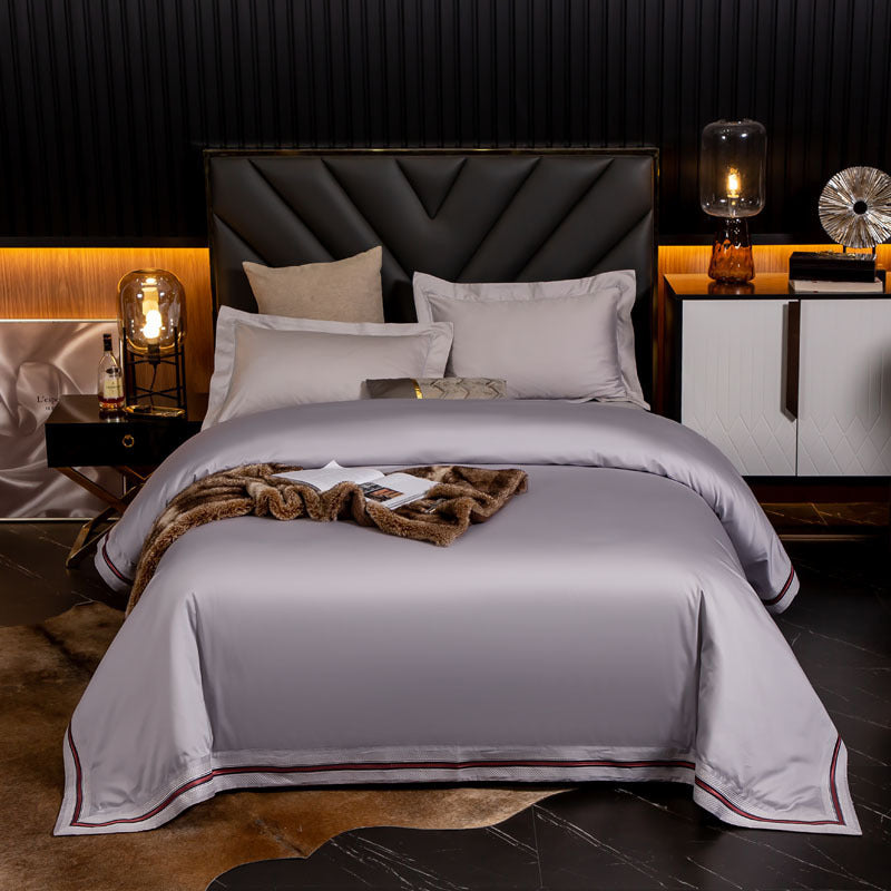 KTX-840723 Long-Staple Cotton Satin Bedding Fabric with Right-Angle Embroidery - Pure Cotton, Solid Color