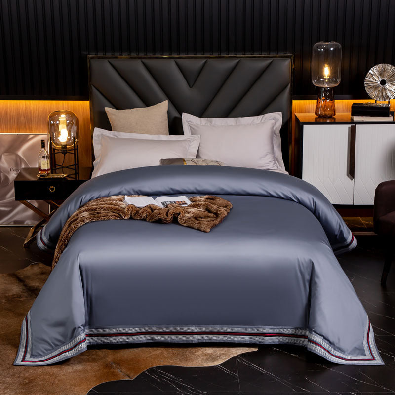 KTX-840723 Long-Staple Cotton Satin Bedding Fabric with Right-Angle Embroidery - Pure Cotton, Solid Color