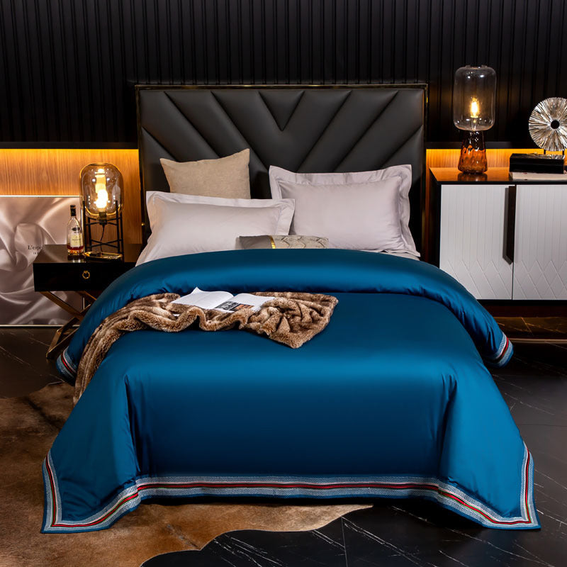 KTX-840723 Long-Staple Cotton Satin Bedding Fabric with Right-Angle Embroidery - Pure Cotton, Solid Color