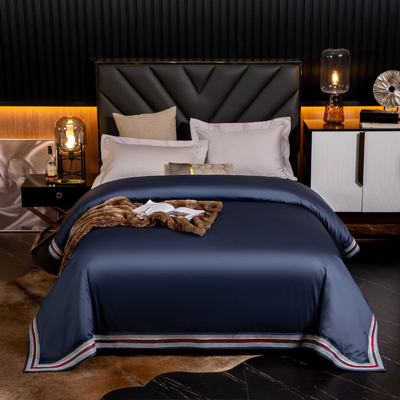 KTX-840723 Long-Staple Cotton Satin Bedding Fabric with Right-Angle Embroidery - Pure Cotton, Solid Color