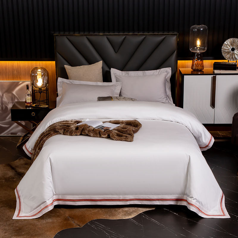 KTX-840723 Long-Staple Cotton Satin Bedding Fabric with Right-Angle Embroidery - Pure Cotton, Solid Color