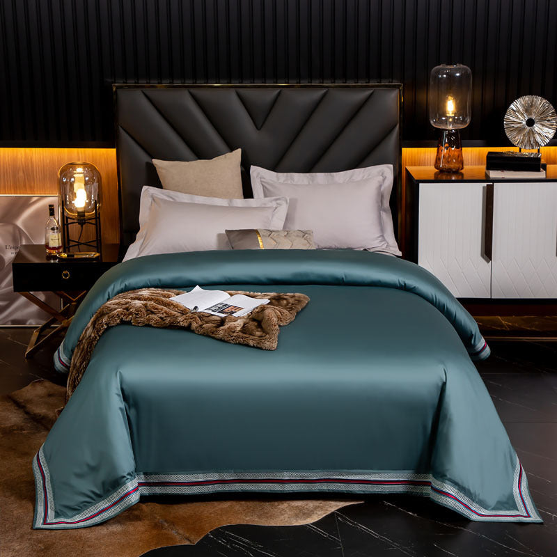 KTX-840723 Long-Staple Cotton Satin Bedding Fabric with Right-Angle Embroidery - Pure Cotton, Solid Color