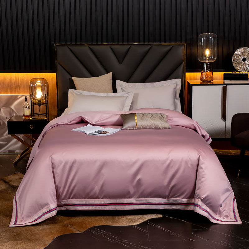 KTX-840723 Long-Staple Cotton Satin Bedding Fabric with Right-Angle Embroidery - Pure Cotton, Solid Color