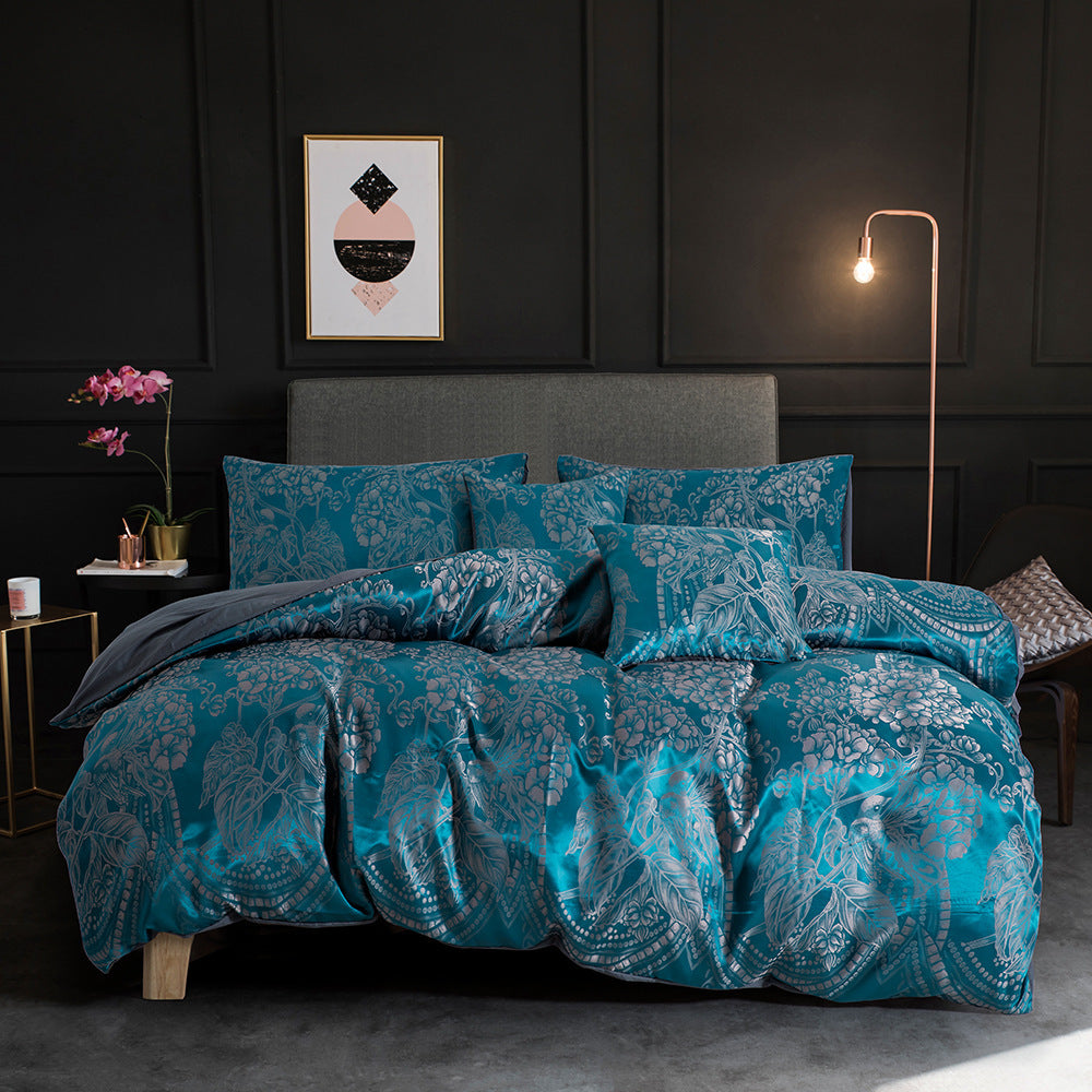 KTX-841555 Jacquard Three-Piece Polyester Bedding Set in Various Sizes and Styles