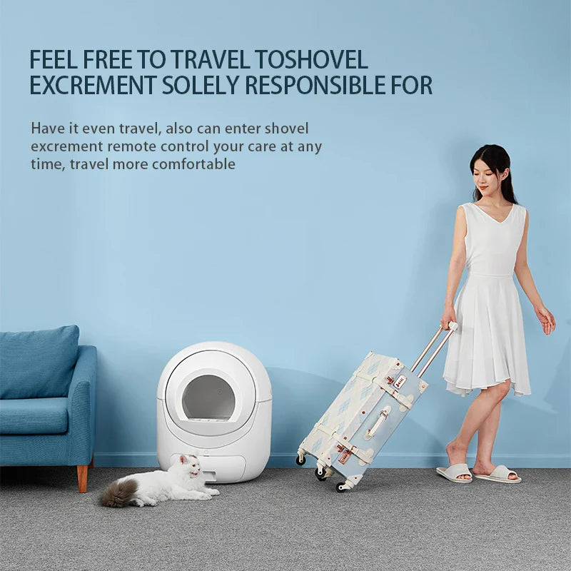 KTX-842003 Extra Large Smart Cat Litter Box with 5G WiFi, One-Touch Clean & Easy Maintenance, Ideal for Cats Up to 34.17lb