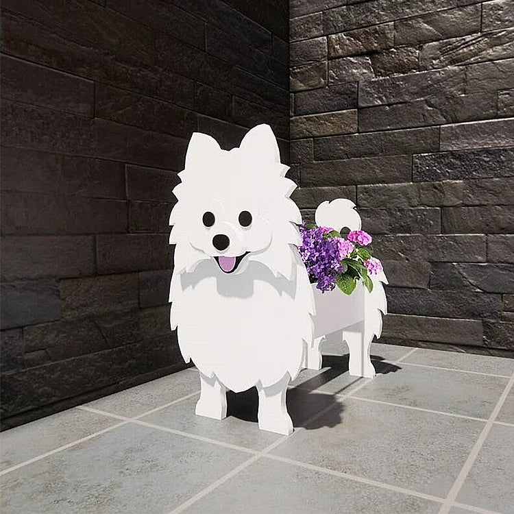 KTX-842067 Charming Dog-Shaped Plastic Flower Pot for Home and Outdoor Decor