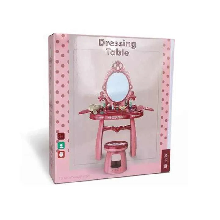 KTX-842387 Electric Light Music Makeup Vanity Desk Set with Chair for Girls Ages 3+ Pink