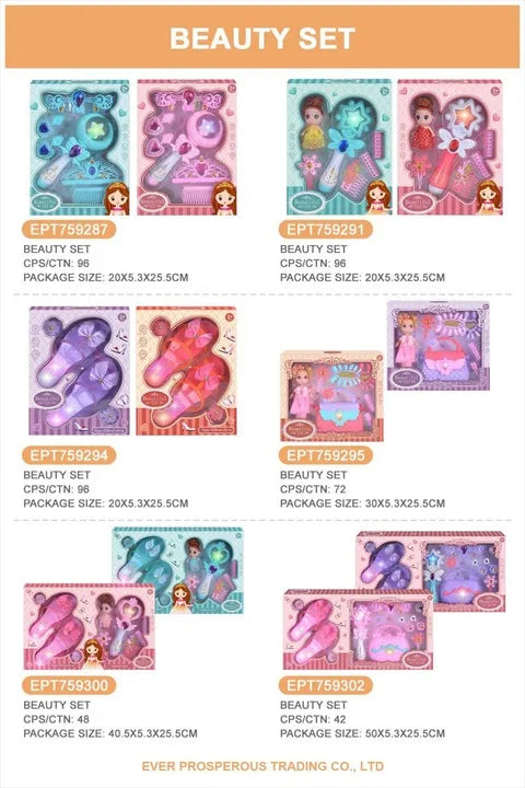 KTX-842387 Electric Light Music Makeup Vanity Desk Set with Chair for Girls Ages 3+ Pink