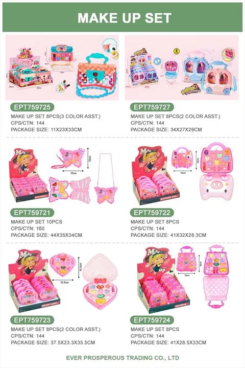 KTX-842387 Electric Light Music Makeup Vanity Desk Set with Chair for Girls Ages 3+ Pink