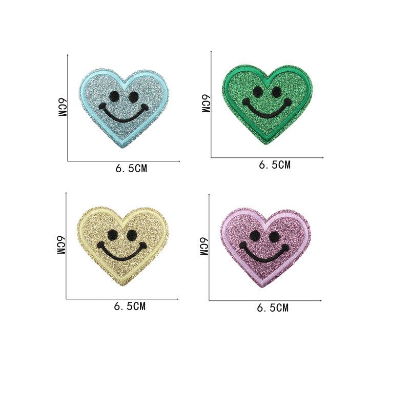 KTX-842387 Heart-Shaped Starry Sky Embroidered Iron-On Patch - Multi-Color Option Available