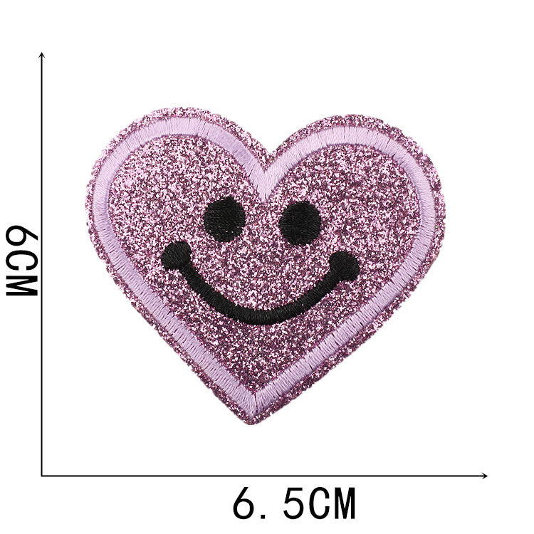 KTX-842387 Heart-Shaped Starry Sky Embroidered Iron-On Patch - Multi-Color Option Available