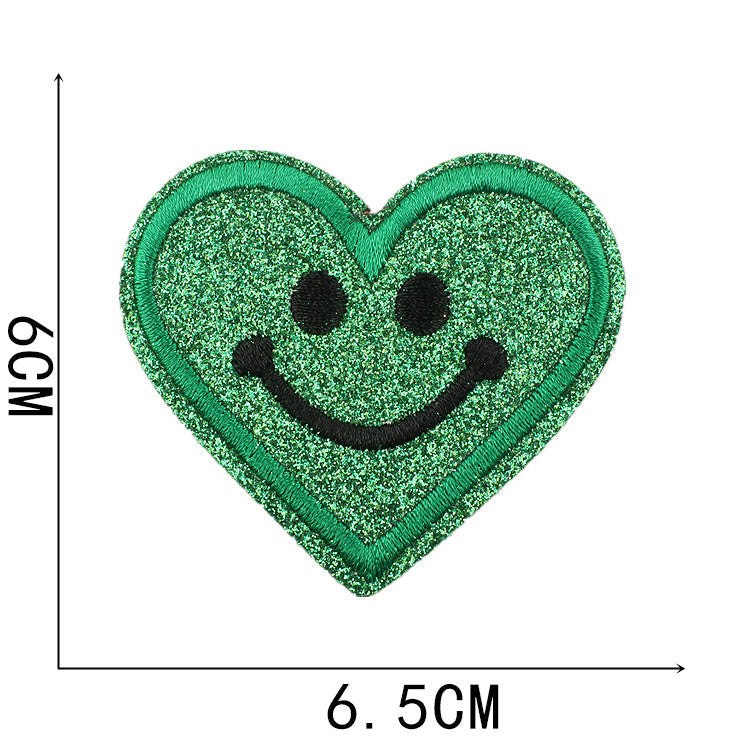 KTX-842387 Heart-Shaped Starry Sky Embroidered Iron-On Patch - Multi-Color Option Available