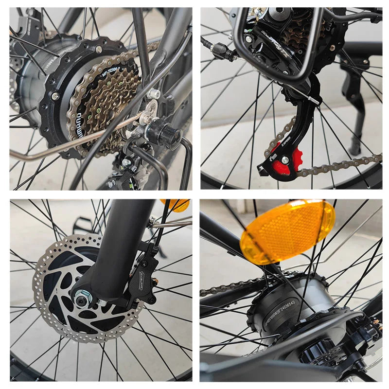 KTX-843411 26 Inch 48V 2000W Dual Motor Fat Tire Electric Mountain Bike with Dual Battery 7-Speed Gear System