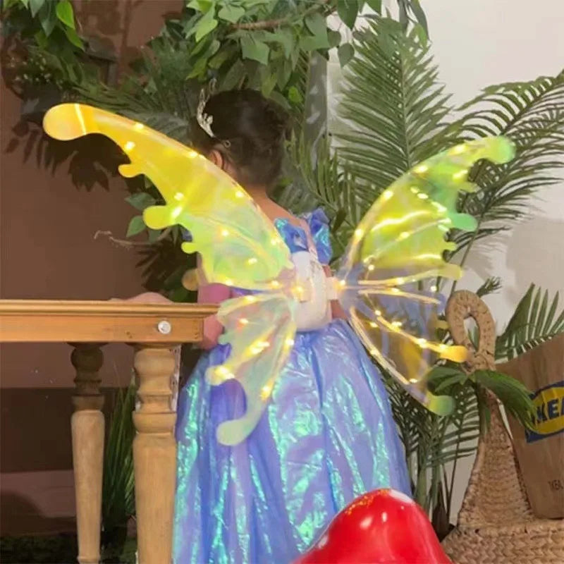 KTX-843539 Glowing Butterfly Wings for Kids - Electric Light Up Fairy Wings, Ages 2-13