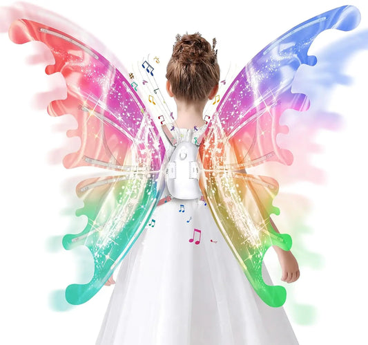KTX-843539 Glowing Butterfly Wings for Kids - Electric Light Up Fairy Wings, Ages 2-13