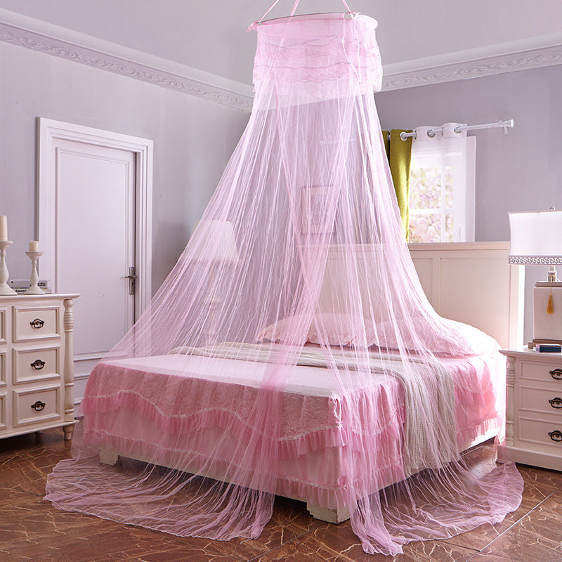 KTX-843859 European Style Hanging Dome Mosquito Net with Single Door Opening, Polyester Fiber Material