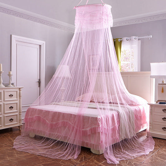 KTX-843859 European Style Hanging Dome Mosquito Net with Single Door Opening, Polyester Fiber Material