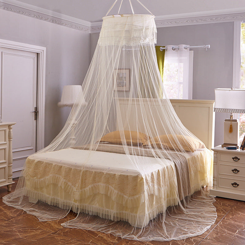 KTX-843859 European Style Hanging Dome Mosquito Net with Single Door Opening, Polyester Fiber Material