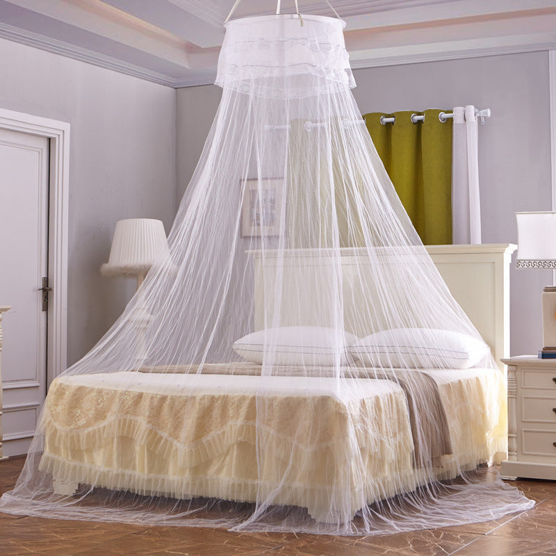 KTX-843859 European Style Hanging Dome Mosquito Net with Single Door Opening, Polyester Fiber Material